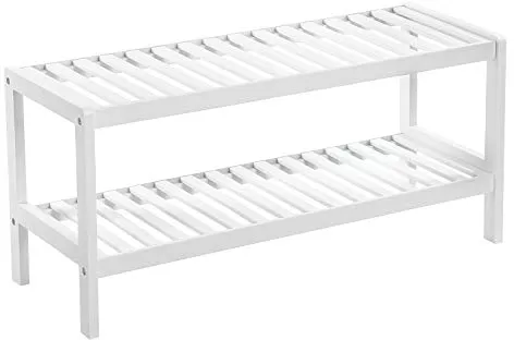 SONGMICS skohylde, m. 2 hylder - hvid bambus